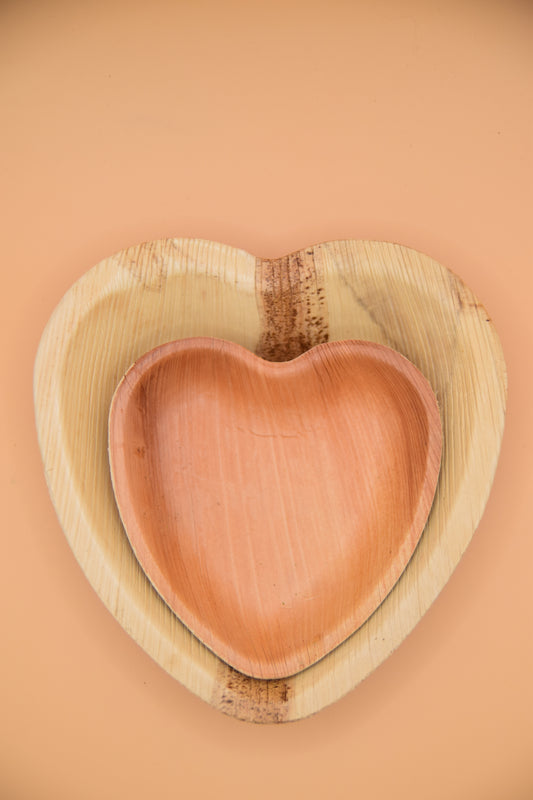 Heart Palm Leaf Plate